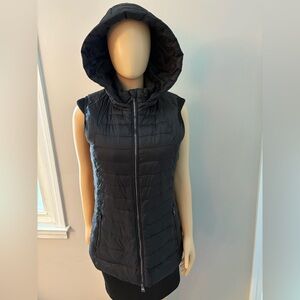 Calvin Klein Black Hooded Vest Performance Down2 way zipper M Medium #9
